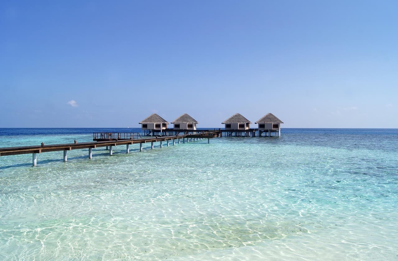 Overwater villas in the Maldives