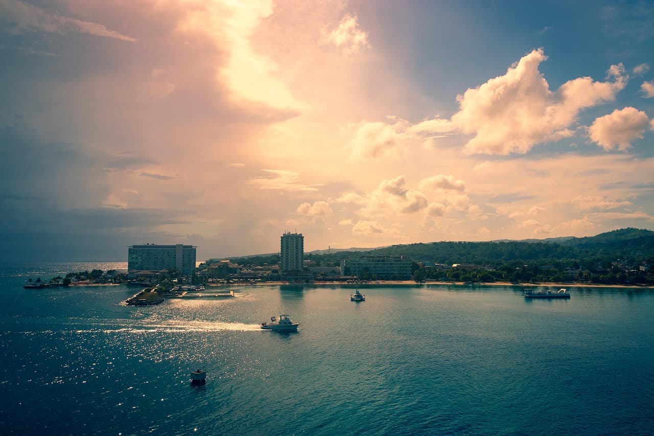 The Caribbean coast of Jamaica
