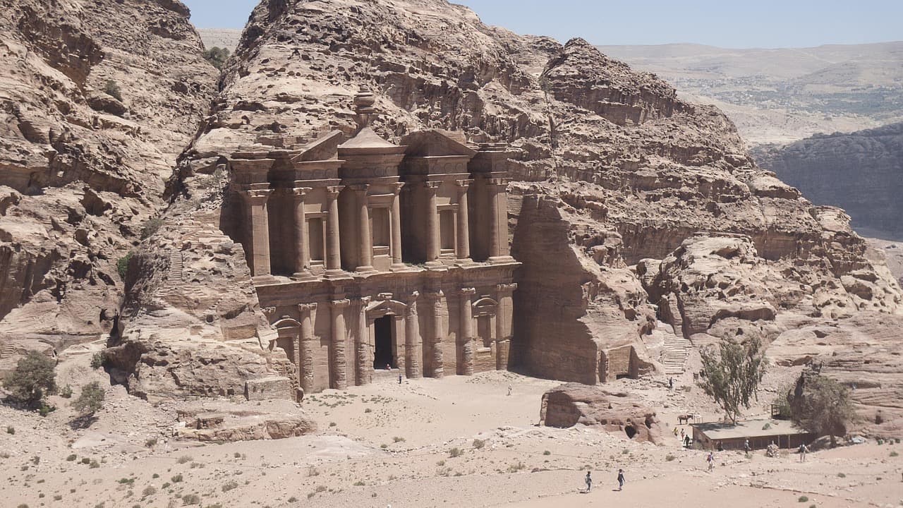 A rock-cut facade at Petra, Jordan