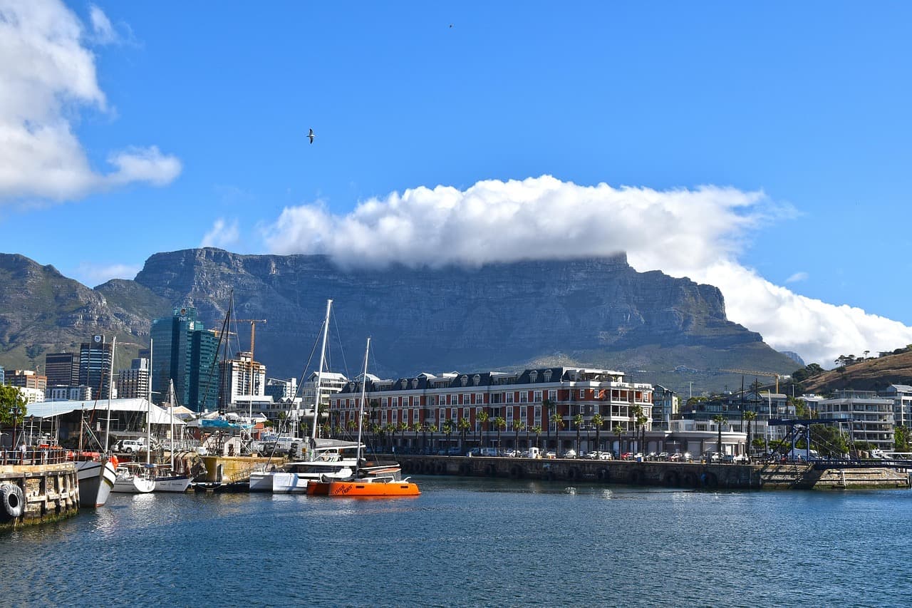 Cape Town's waterfront with Table Mountain behind